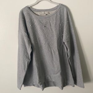 Loft NWT pearl & rhinestone sweatshirt